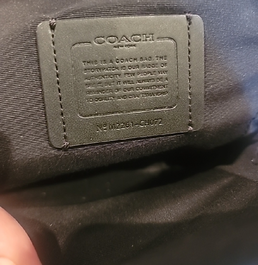 Coach Blue Track Pack 14 Embossed Signature Leather Like New Excellent Condition - Picture 2 of 6